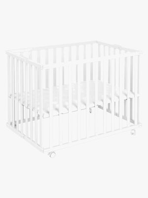 Roba Hopfällbar Lekhage med Hjul, White