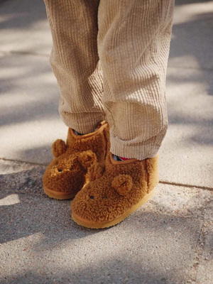 Liewood Alban Bear Pile Tøfler, Golden Caramel