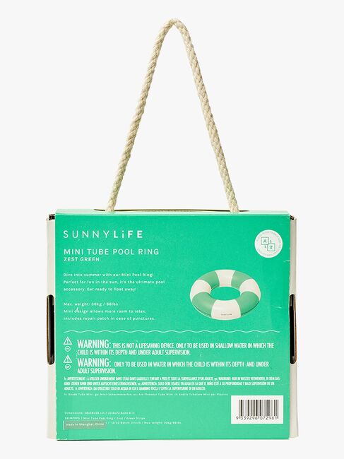 SUNNYLiFE Mini Badring, Pool Party Green Stripe