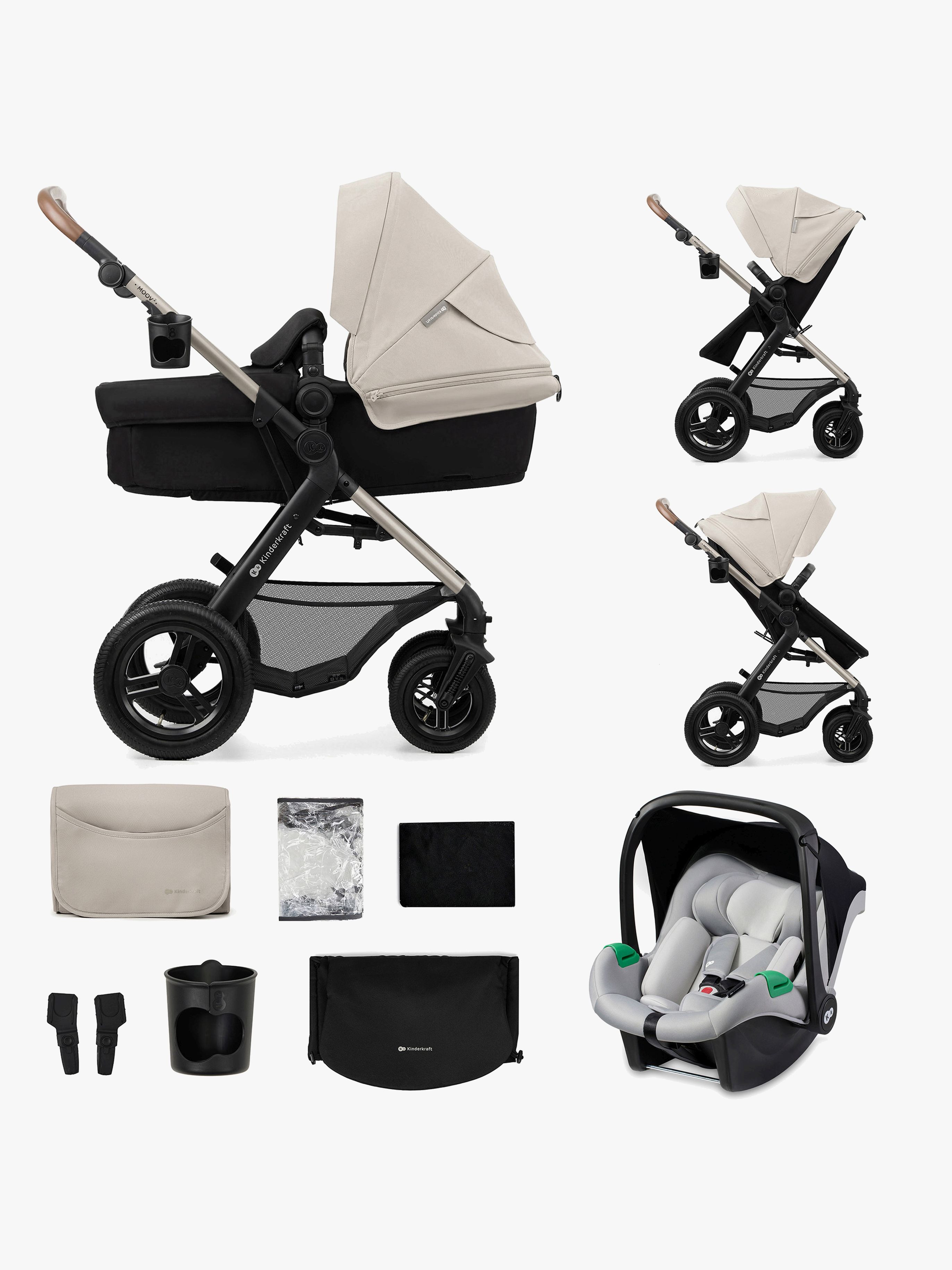 Kinderkraft MOOV 2 Air 3-in-1 Kombivagn, Moonlight Grey
