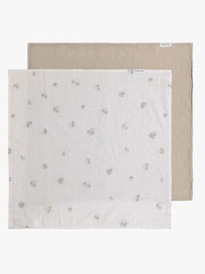 Baby's Only 65x65 Muslinfilt 2-Pack, Tender Beige/Clover