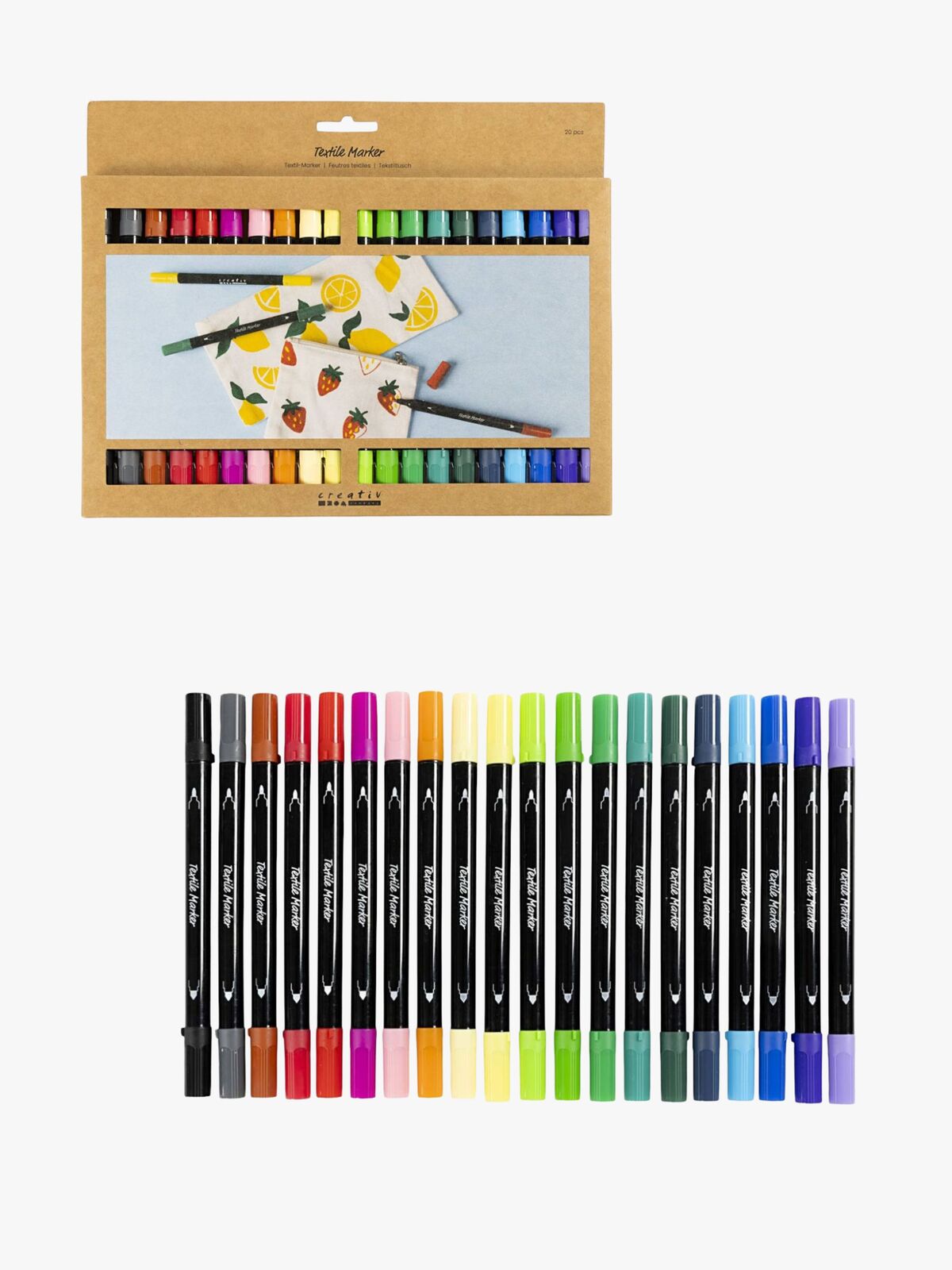 Creativ Company Textilpennor Standardfärger 20 st