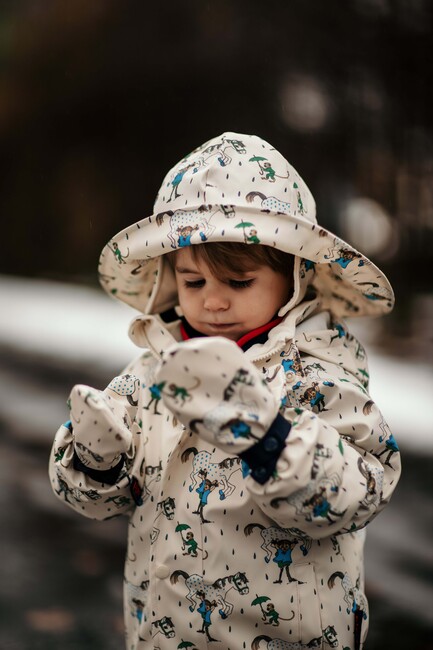 Geggamoja Fodrat Regnställ Pippi Långstrump, Beige
