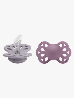 BIBS Infinity Smokker 2-pack Silikon Str 1 Anatomisk, Fossil Grey/Mauve