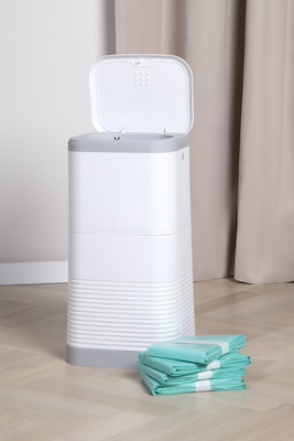 Beemoo CARE Windeleimer inkl. Windelbeutel 4er-Pack, Light Grey