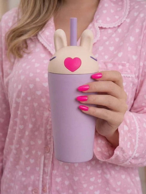 Asobu Bestie Tumbler Vattenflaska Kanin, Rosa SBV54-RABBIT-4840_4a.jpg