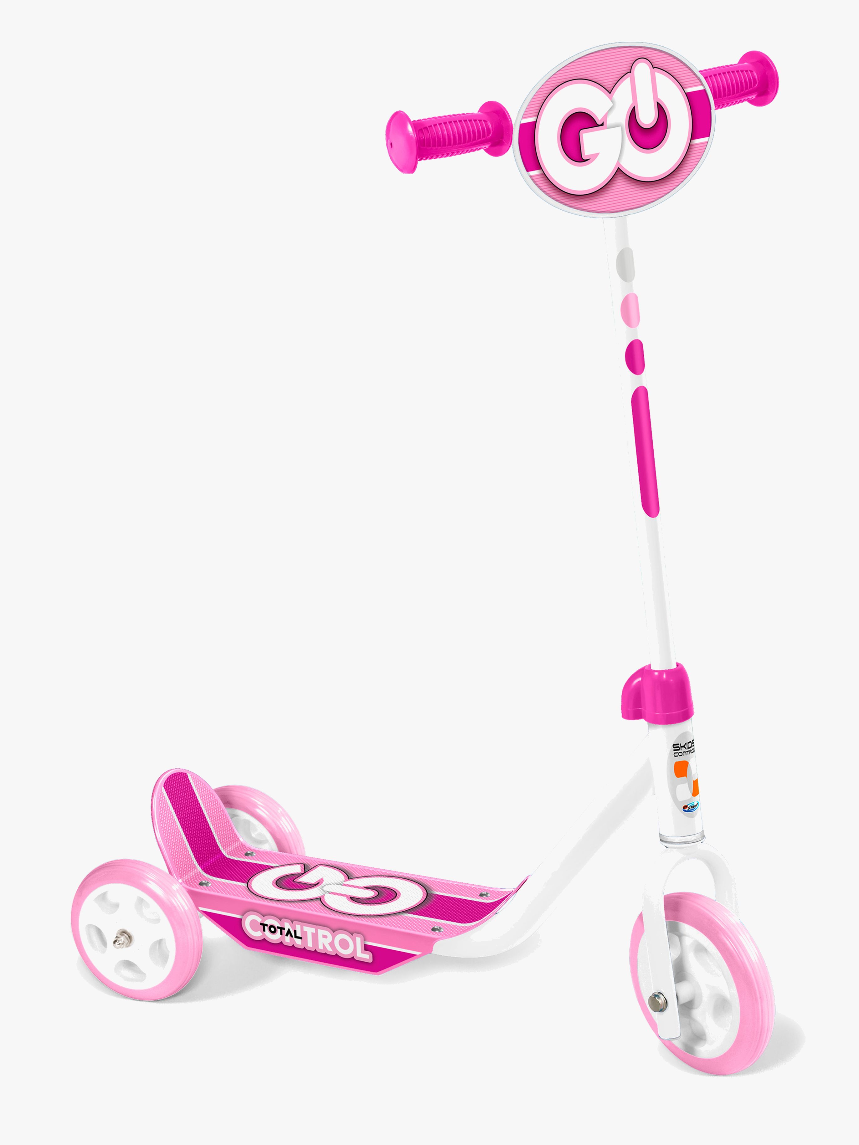 Stamp Skids Control 3-hjulig Sparkcykel, Rosa/vit