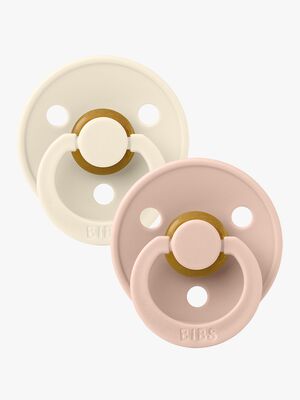 BIBS Colour Napp 2-pack Latex Stl 2 Rund, Ivory/Blush