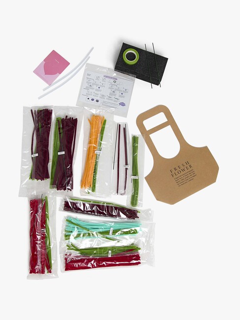 Fippla DIY-set Blombukett med Piprensare 21 Delar, Röd