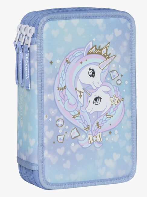 Beckmann Fylld Trippelpennfodral, Unicorn Princess Ice Blue
