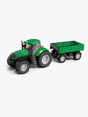 Traktor Med Lav Tilhenger, Grønn