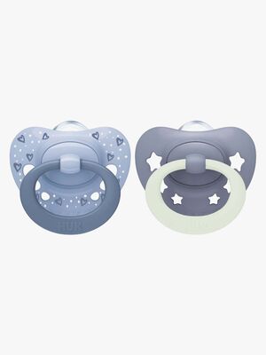 NUK First Choice Classic Day & Night Napp 2-Pack, Blå