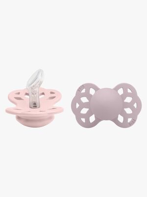 BIBS Infinity Smokker 2-pack Silikon Str 1 Anatomisk, Blossom/Dusky Lilac