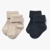 Wheat Ziggy Baby Strumpor 2-Pack Ull, Navy
