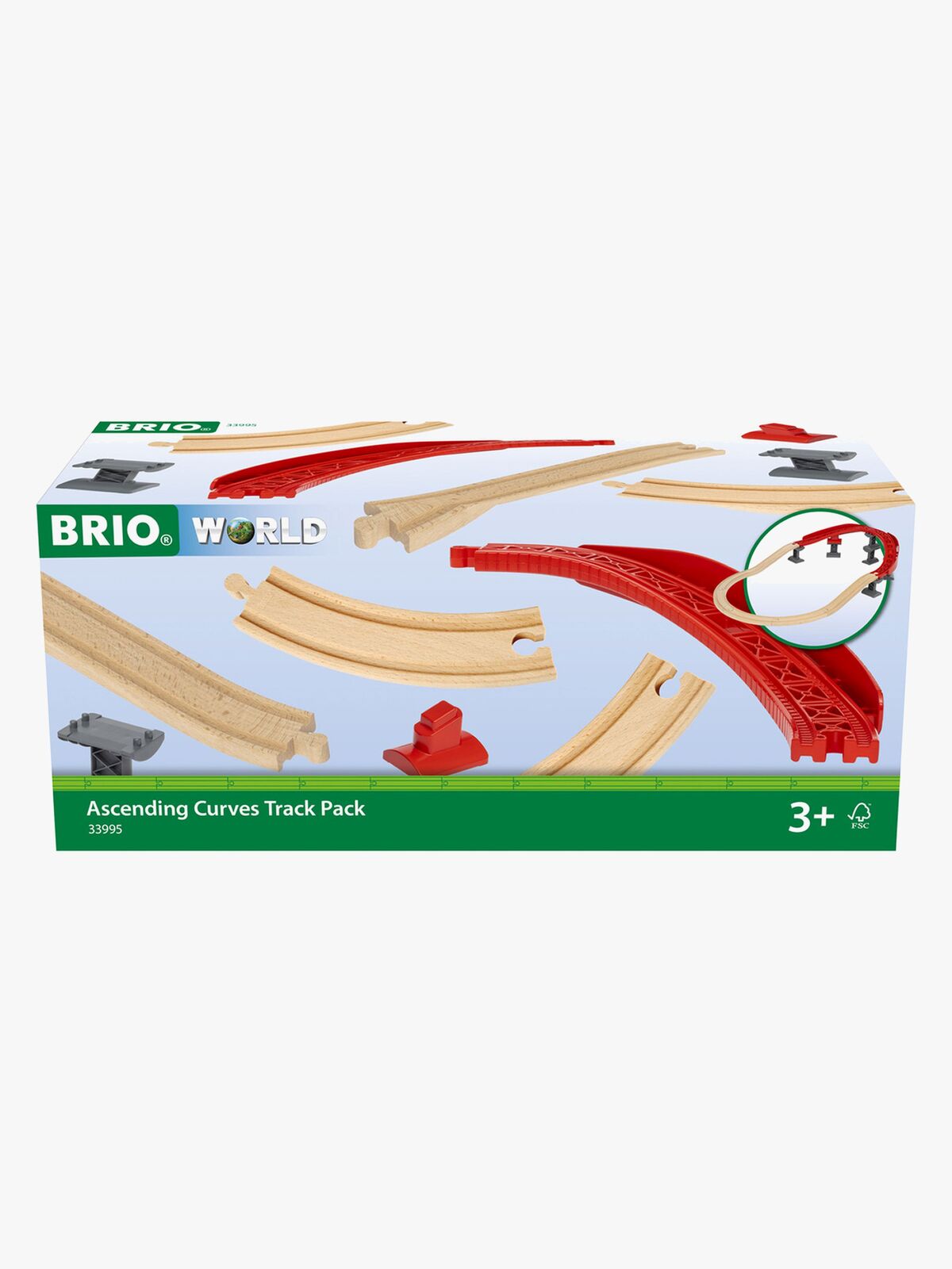 Brio World 33995 Spår Stigande Kurvor Tågbana