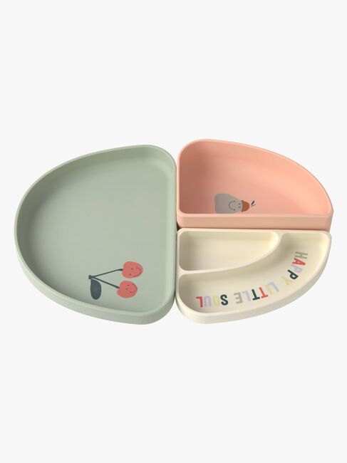 Lässig Tallrik Silikon 3-Pack, Happy Fruits Cherry