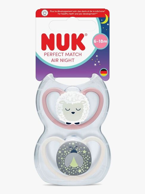 NUK Perfect Match Air Night Napp 2-Pack Stl 2, Sheep