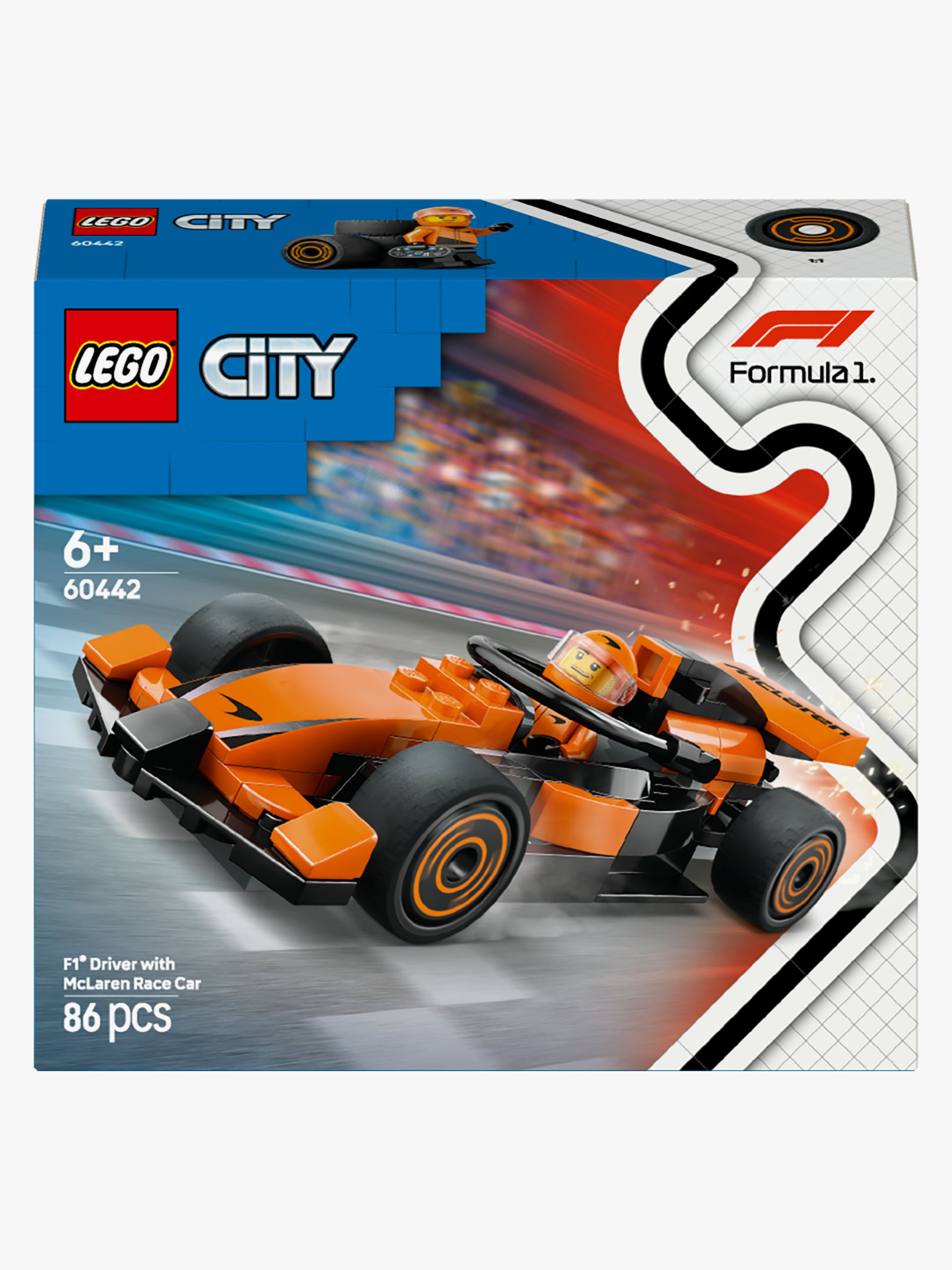 LEGO City 60442 F1 förare med McLaren racerbil
