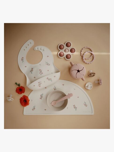 Mushie Underlägg Silikon, Pink Flowers