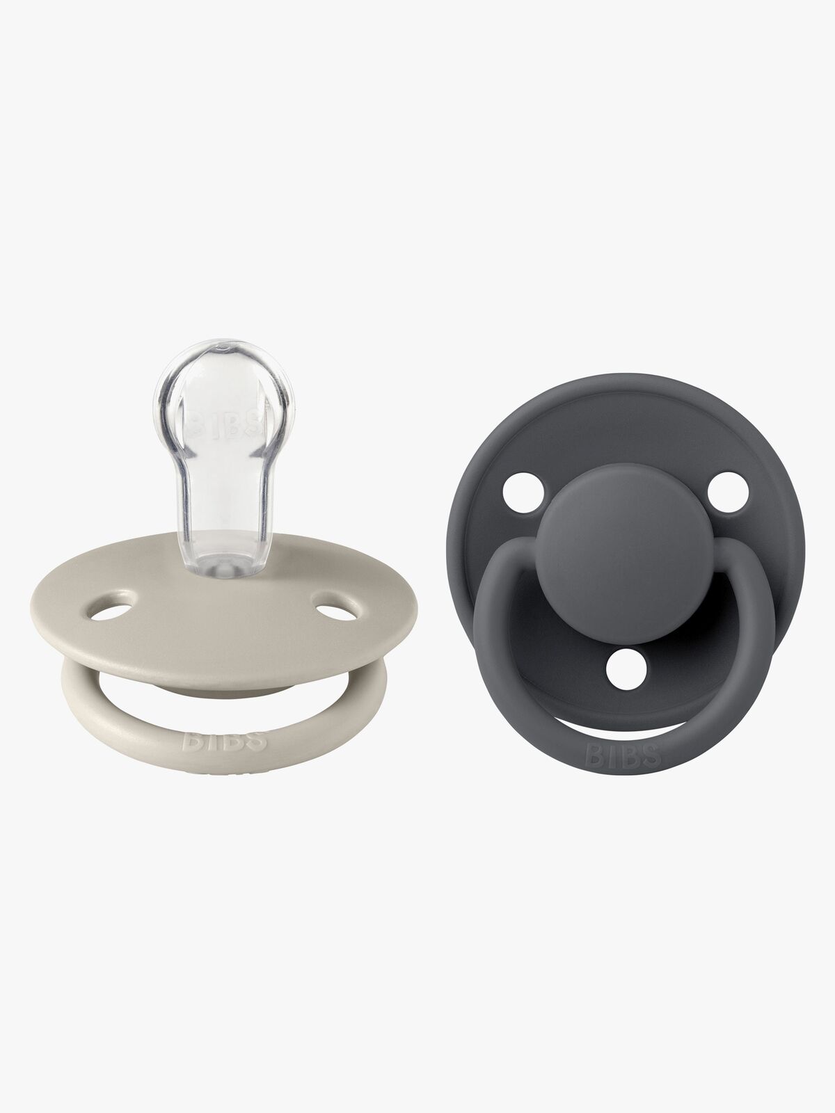 BIBS De Lux Napp 2-pack Silikon One Size Rund, Sand/Iron