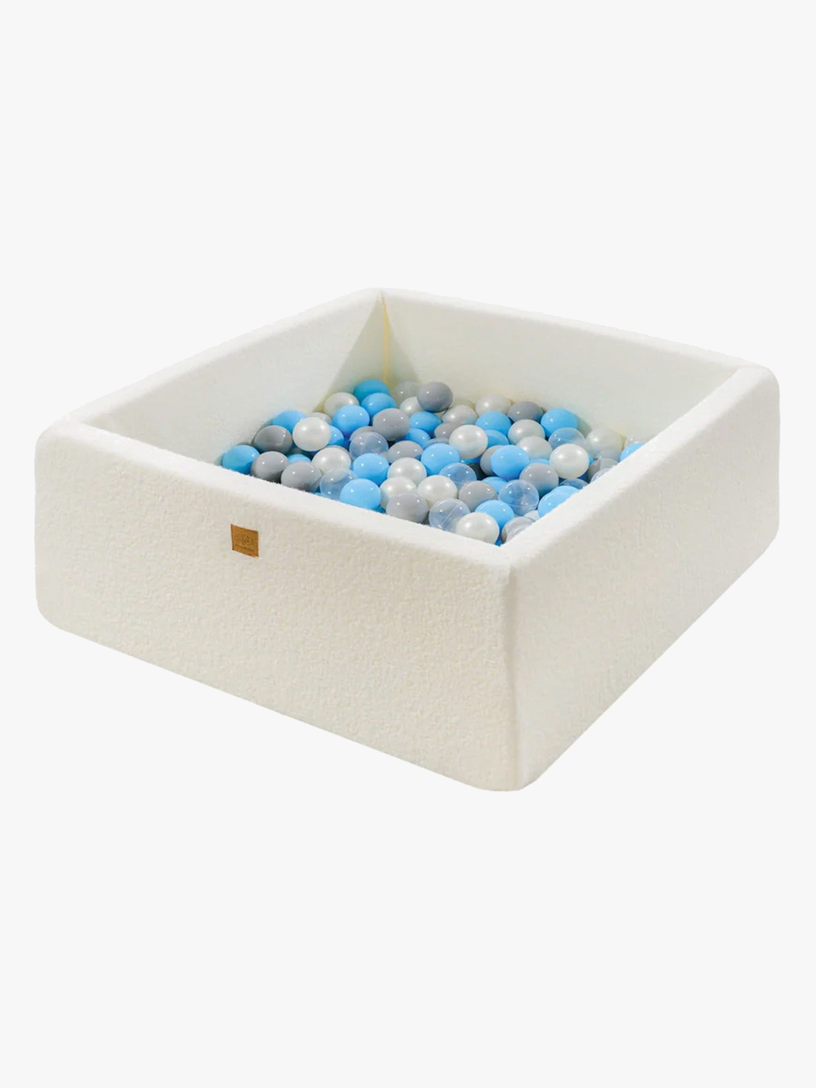MeowBaby Boucle Square Bollhav, Baby Blue/Grey/White Pearl/Transparent