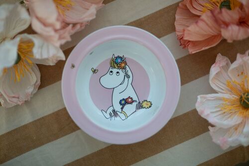 Mumin Äng Tallrik med Sugpropp, Rosa