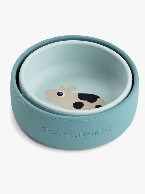 Done By Deer Dotti Silikon Skål 2-Pack, Blue