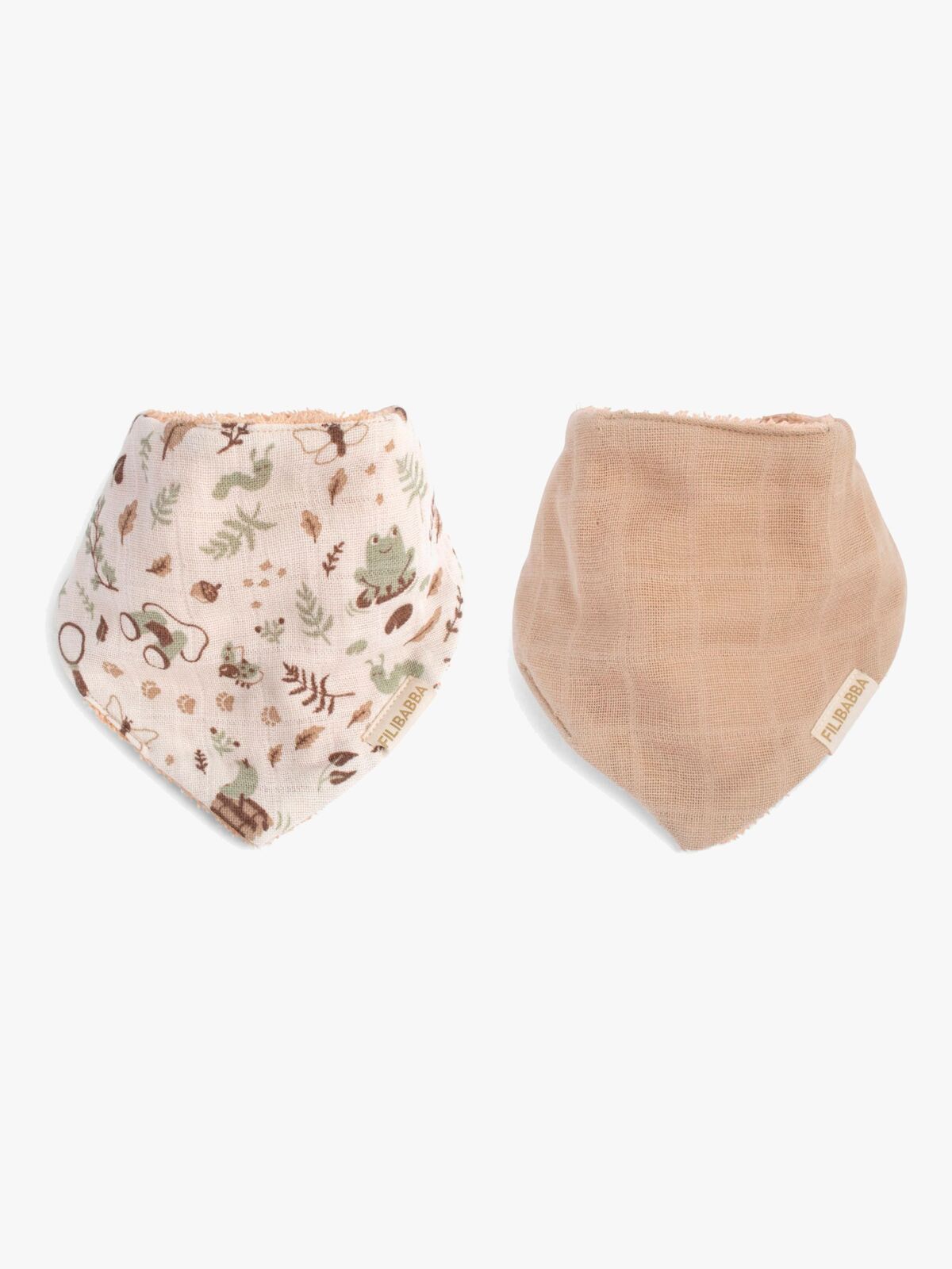 FILIBABBA Bandana Dregglisar 2-Pack, Little Wonders/Warm Grey