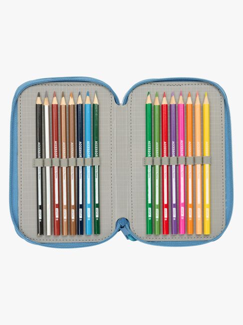 Disney Frozen  Fyllt Trippelpennfodral 37 Delar, Blå