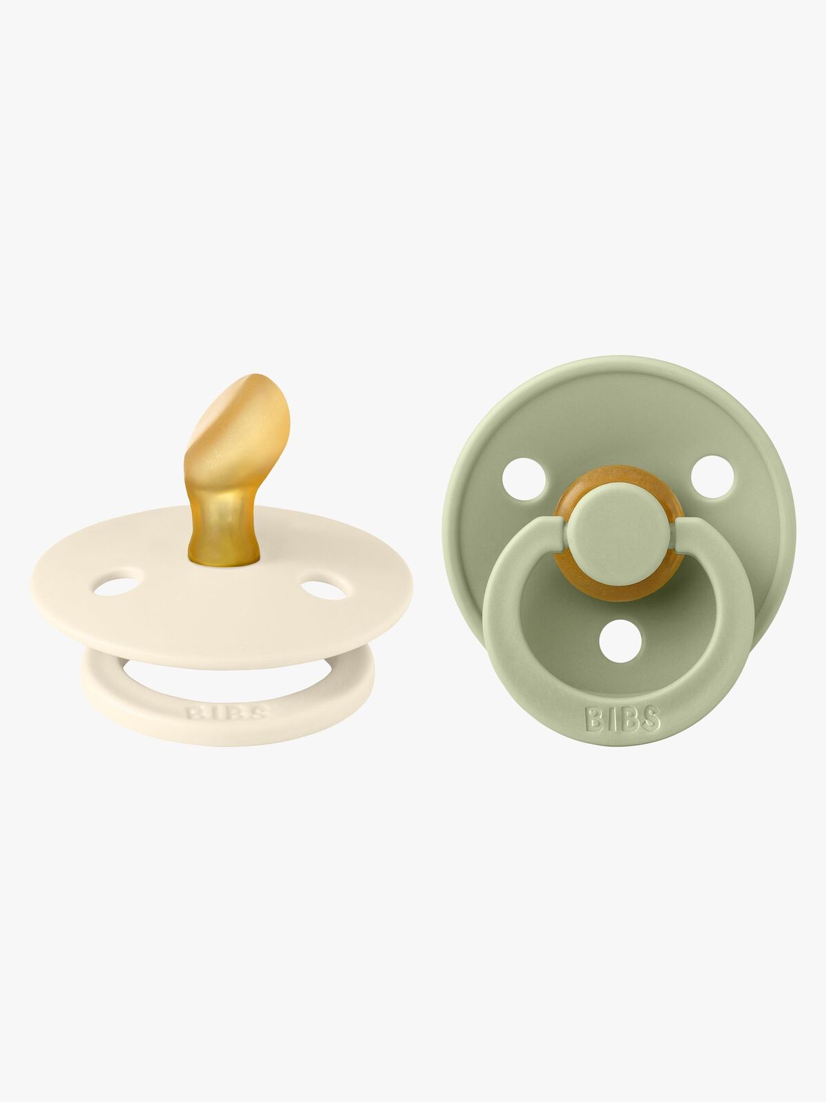 BIBS Colour Napp 2-pack Latex Stl 1 Anatomisk, Ivory/Sage
