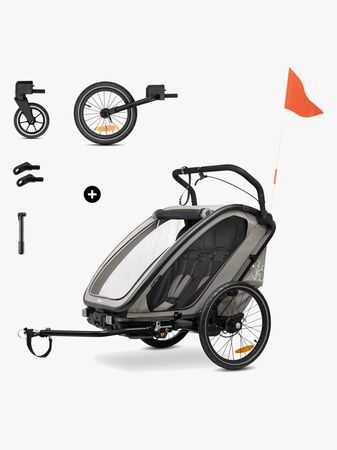 Hauck Bike N Walk Cykelvagn, Light Grey