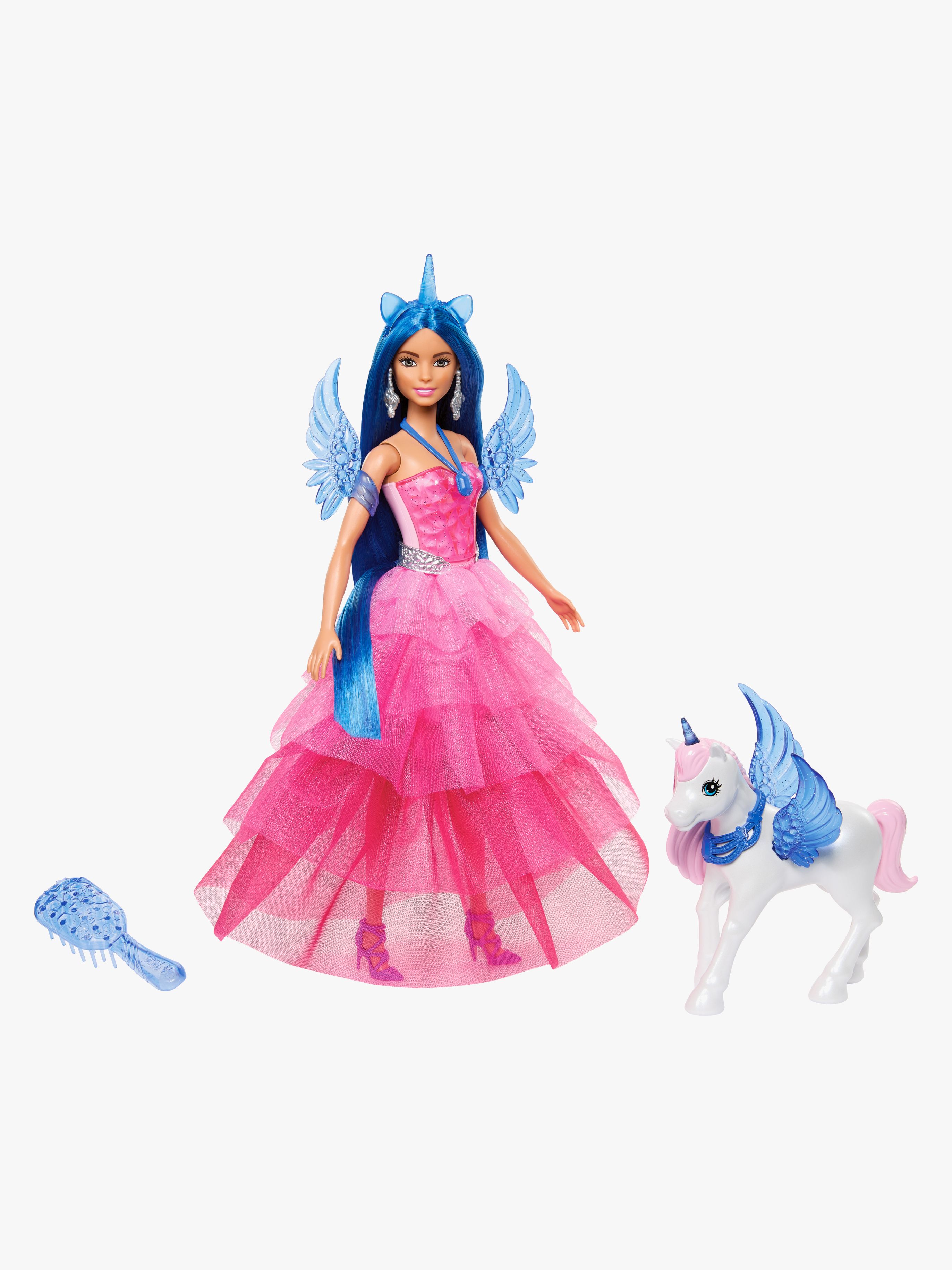 Barbie Sapphire Docka med Blått Hår &  Enhörning