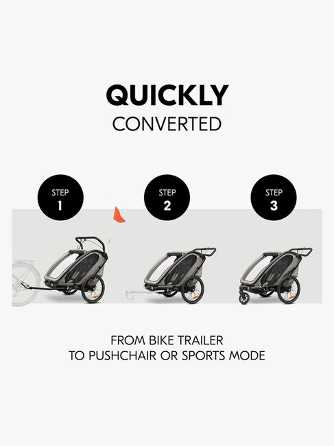 Hauck Bike N Walk Cykelvagn, Light Grey