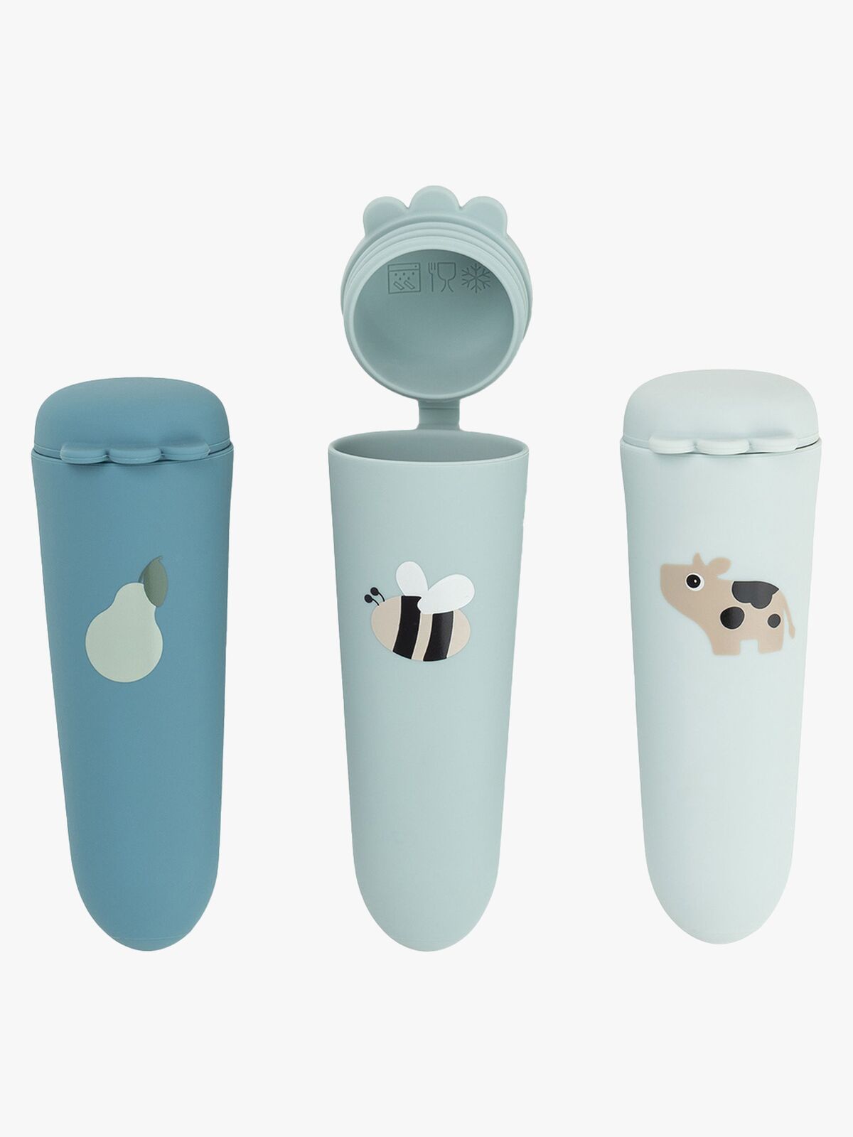 Done By Deer Dotti Glassform Silikon 3-Pack, Blue