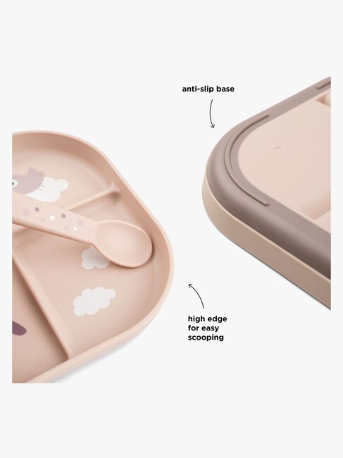 Done By Deer Foodie Delad Tallrik Happy Clouds, Rosa