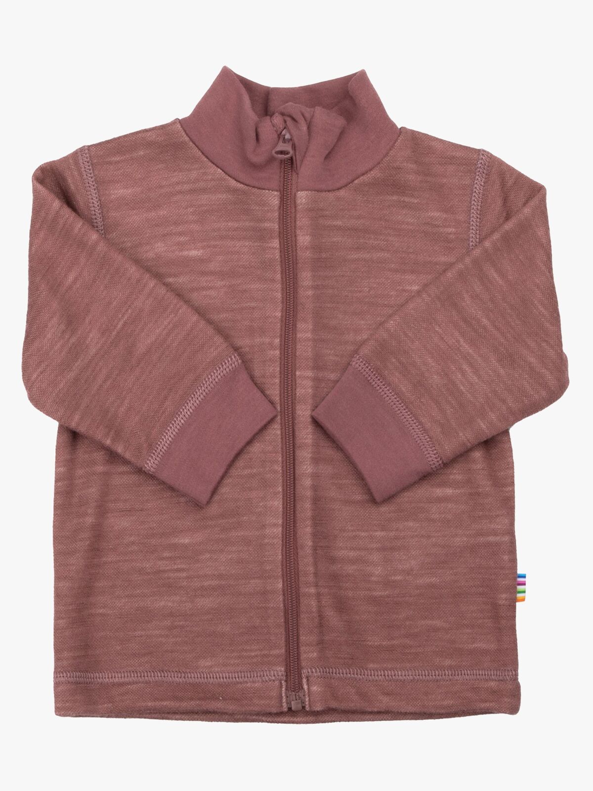 Joha Tröja Zip Merinomix, Dark Rose