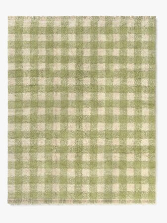Lorena Canals Tvättbar Vichy Matta 150x180 cm, Matcha
