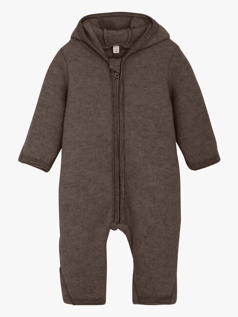 Huttelihut Overall Merinoull med Öron, Brown Melange