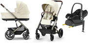 Cybex BALIOS S Lux Duovagn inkl. Maxi-Cosi CabrioFix & Bas, Seashell Beige/Taupe
