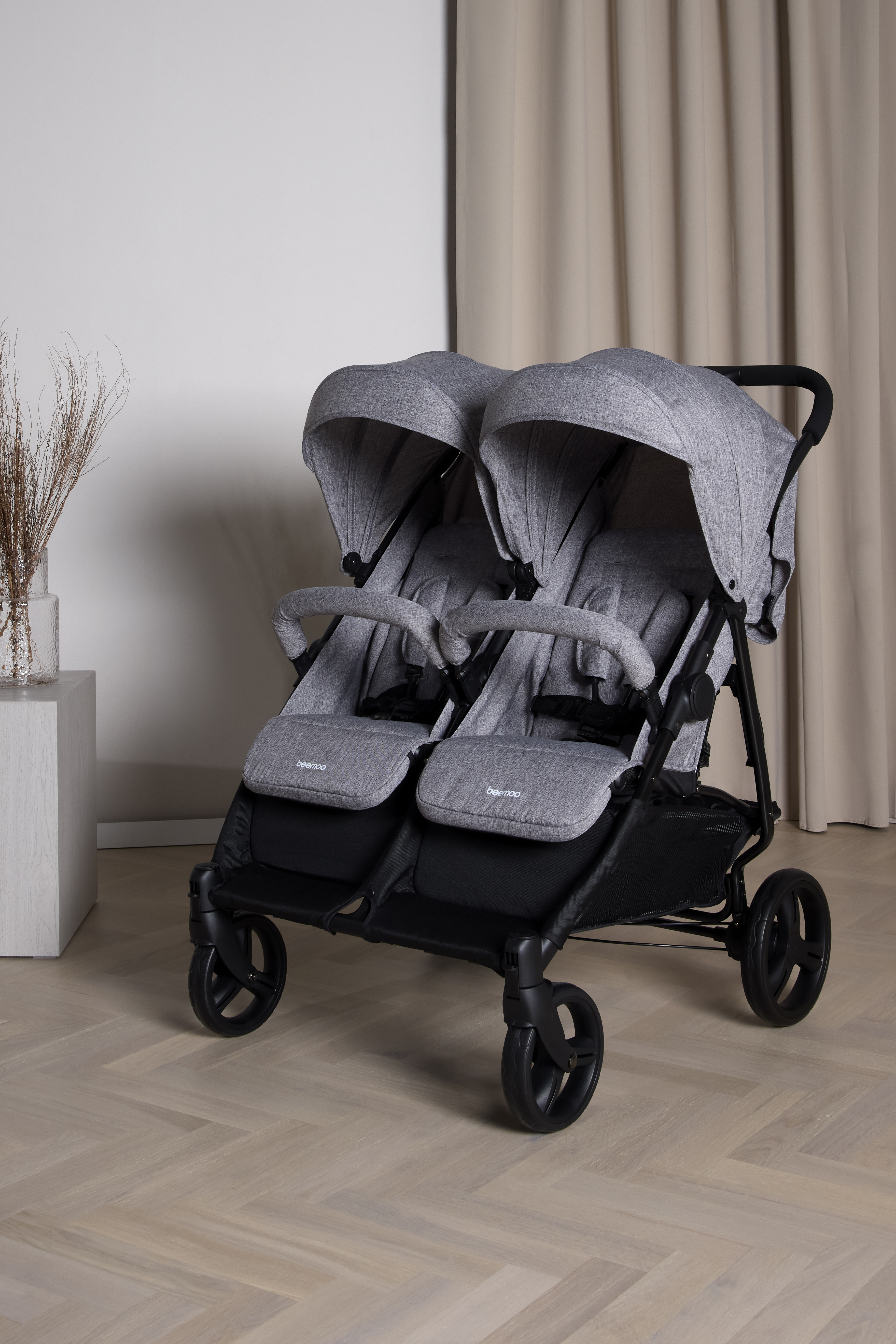Beemoo Twin Shopper Syskon- &  Tvillingvagn, Grey Mélange