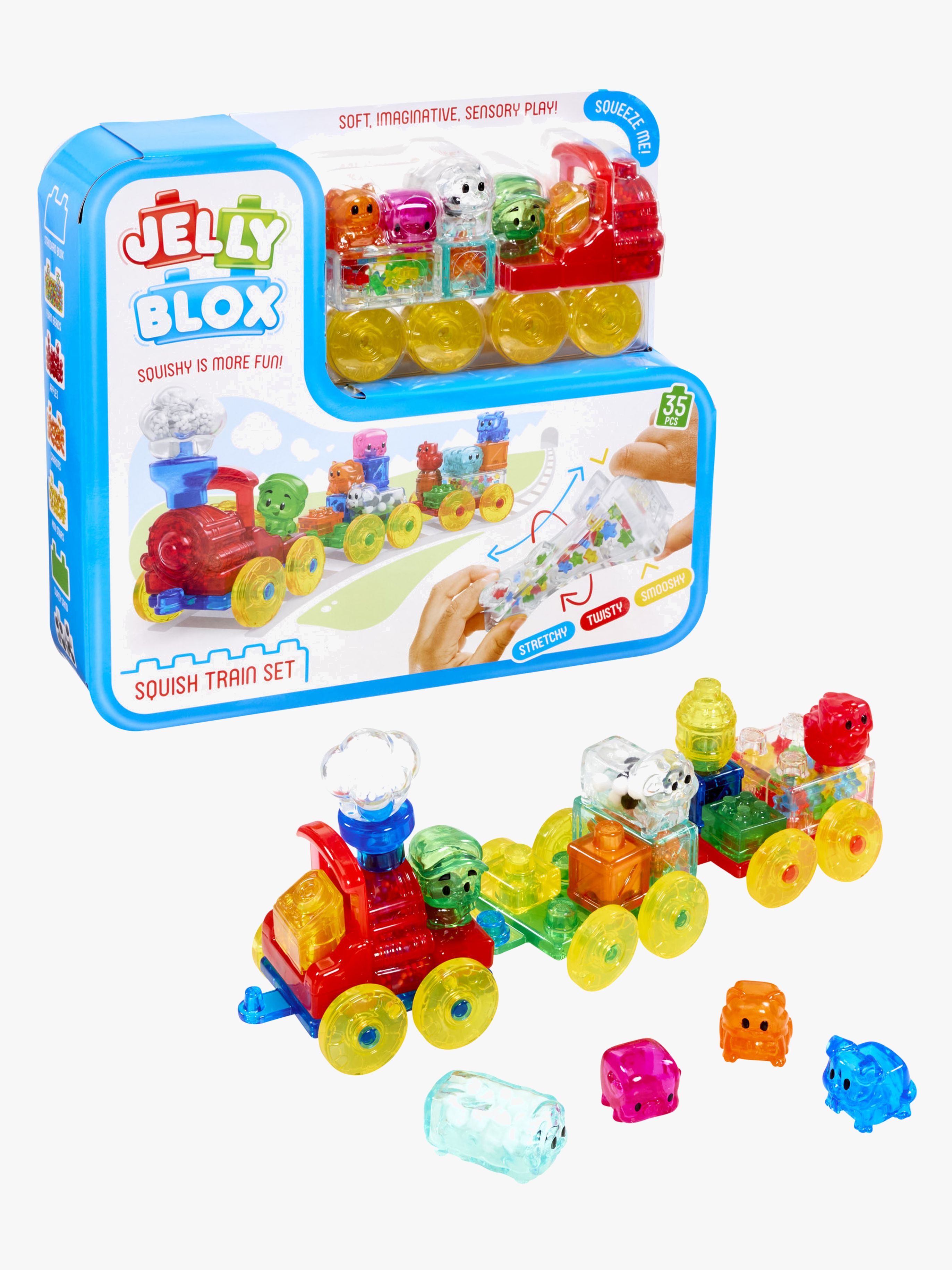 Jelly Blox Squishy Train Byggset 30 Delar
