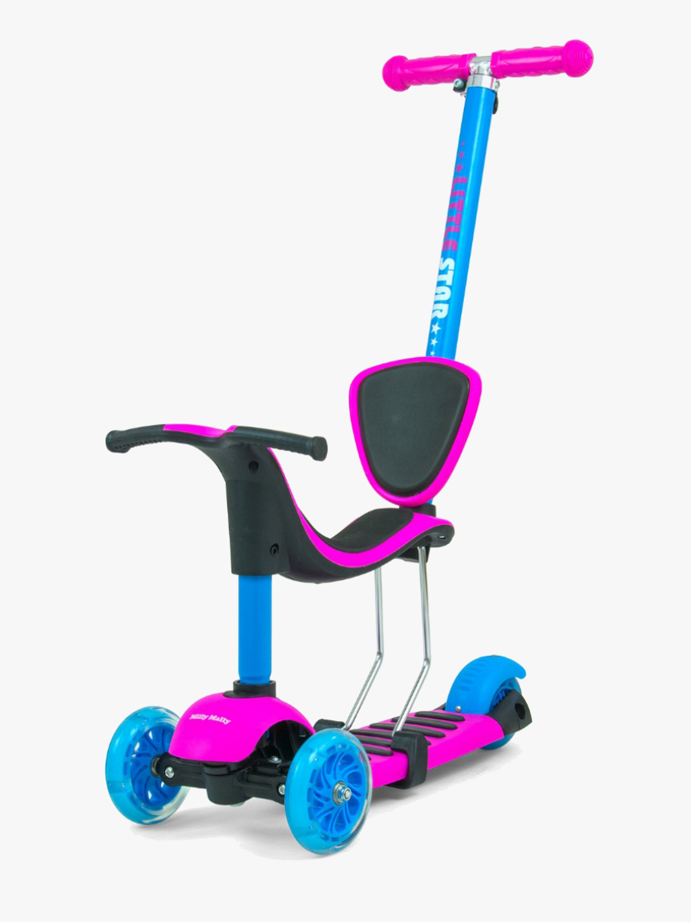 Milly Mally Little Star 3-i-1 Sparkcykel, Rosa/blå