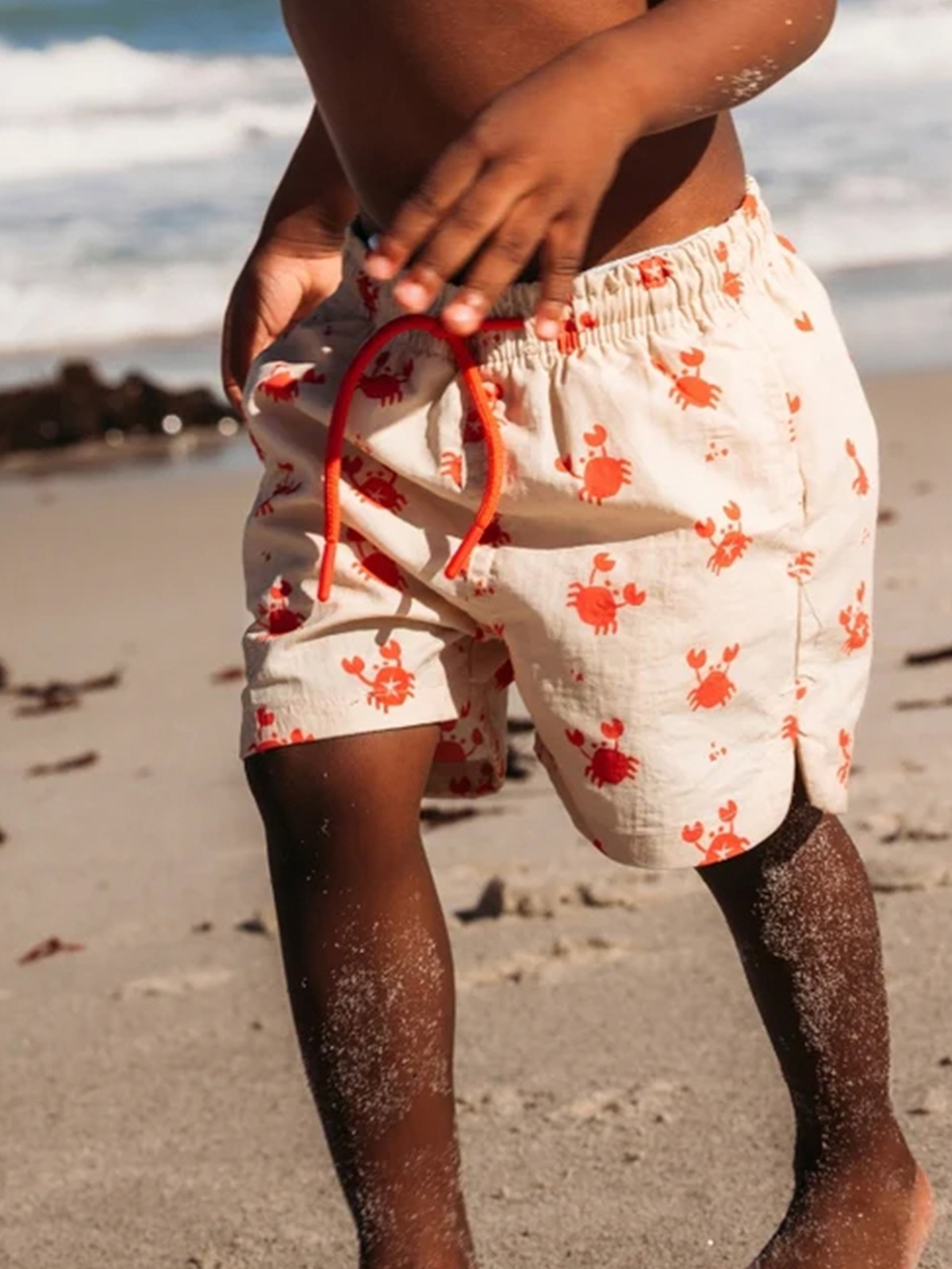 Swim Essentials Badshorts, Crabby Red/Beige