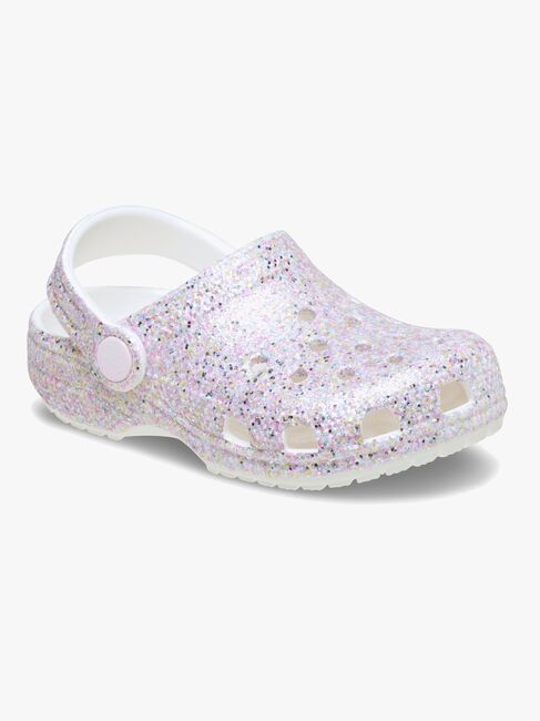 Crocs Classic Fantasy Glitter Kids Tofflor, White