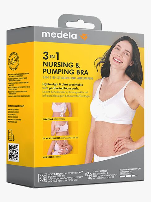 Medela Amnings- och Pumpnings-BH 3-i-1, Vit