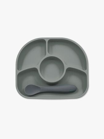 bblüv Anti-spill Tallrik & Sked, Grå