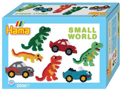 Hama Midi Pärlor Presentlåda Small World Dino Cars 2000 st