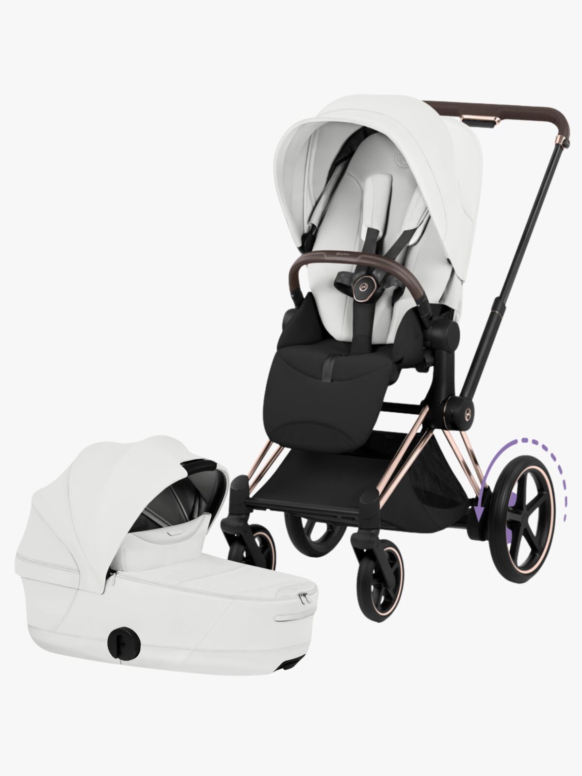 Cybex ePriam Style Duovagn, Rosegold/Off White