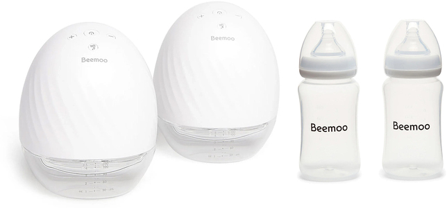 Beemoo CARE Wearable Elektrisk Bröstpump Dubbel inkl. Bröstmjölksflaska 240 ml 2-pack