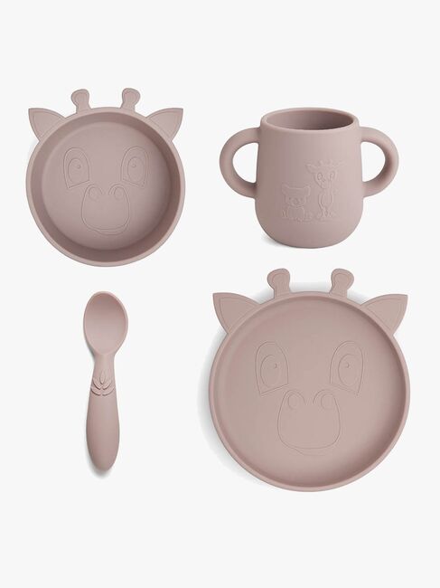 nuuroo Lykke Giraff Tallriksset 4-pack Silikon, Woodrose